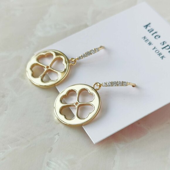 Kate Spade • Symbols Flotal Gold Drop Earrings - Picture 2 of 3